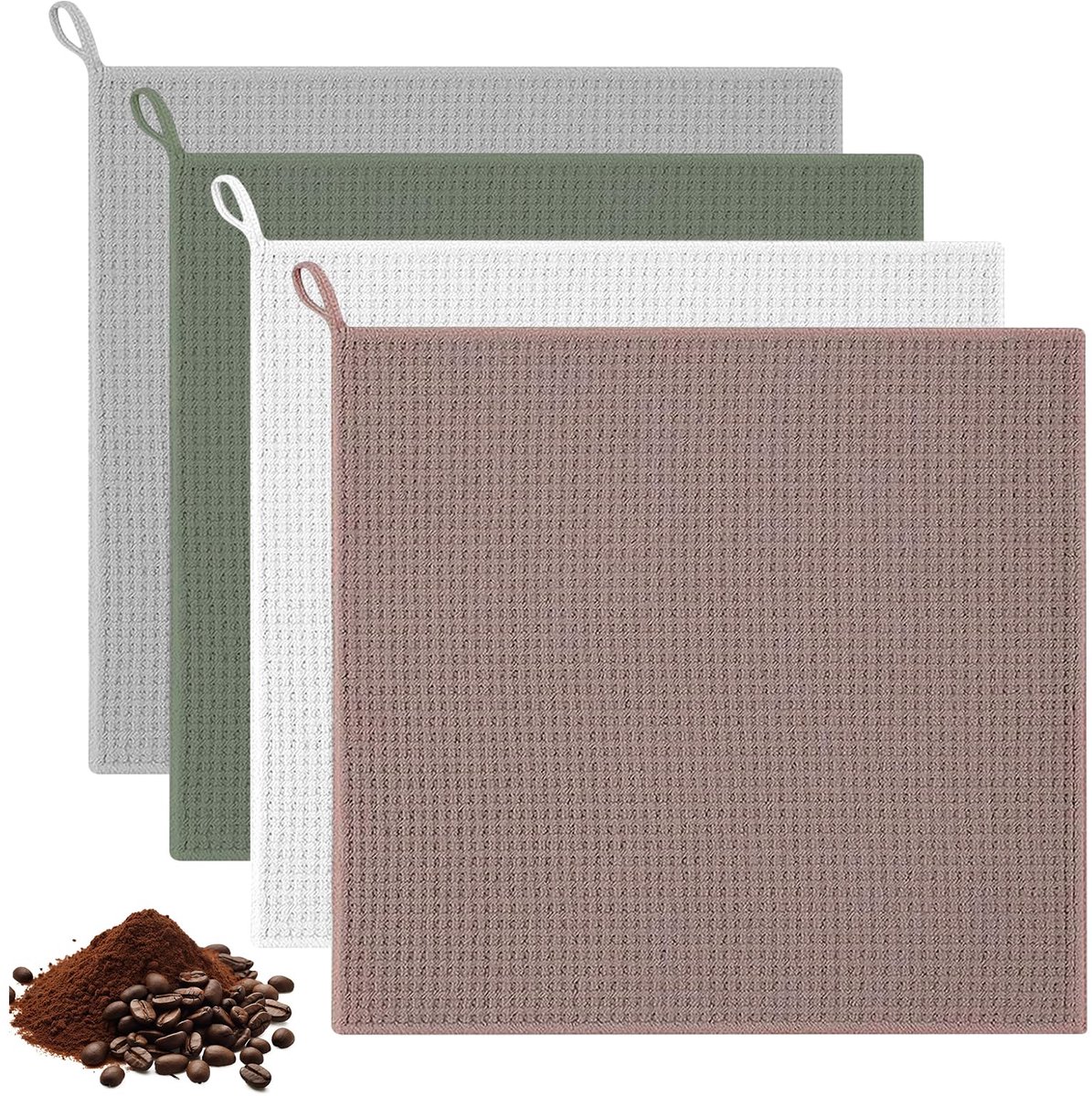Wafel Microvezeldoeken - Absorberend & Sneldrogend - Voor Barista, espressomachines, koffiezetapparaten & keuken - Set van 4 - 30x30 cm