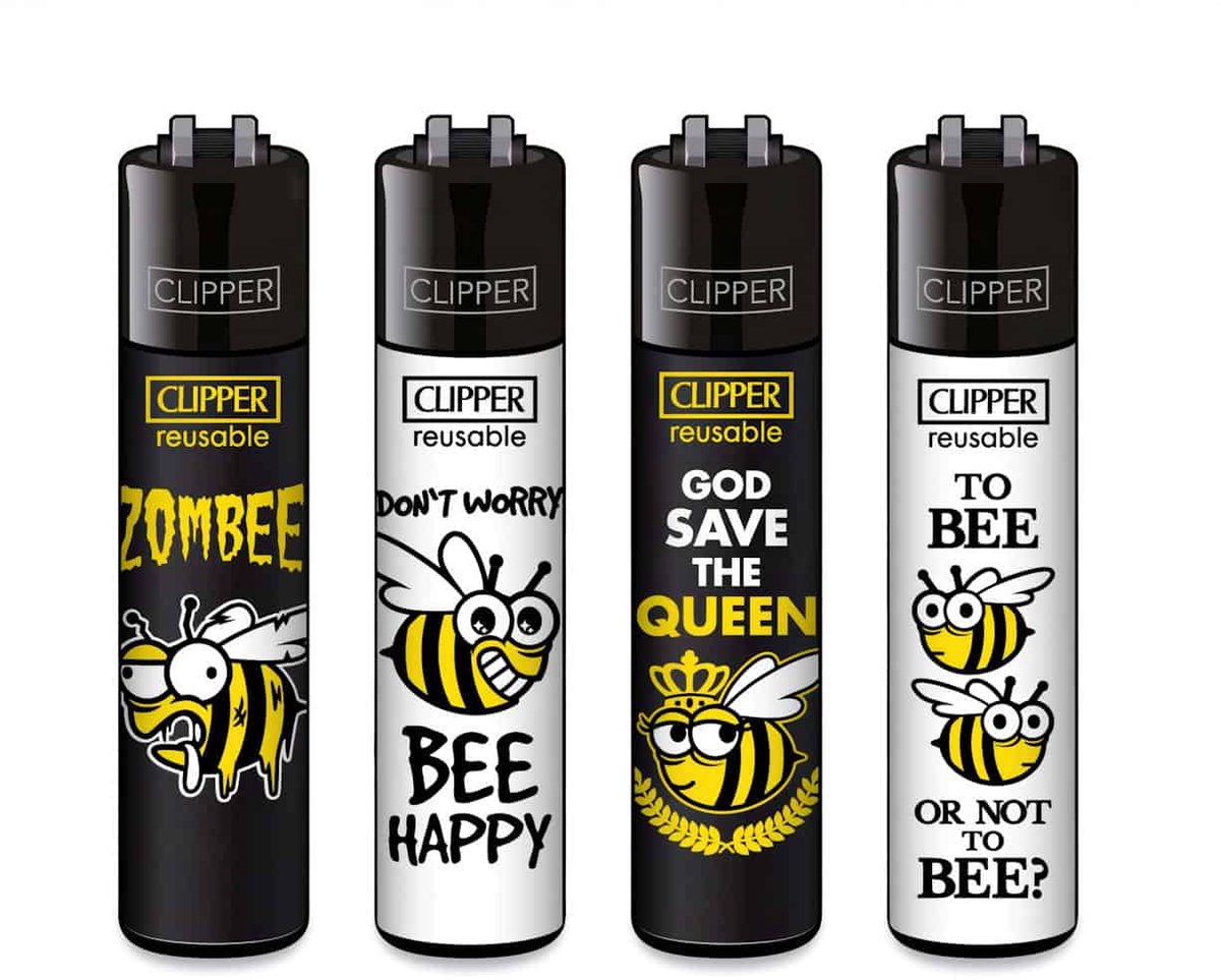 Clipper Classic Large Aanstekers "Bees" (4 Stuks)