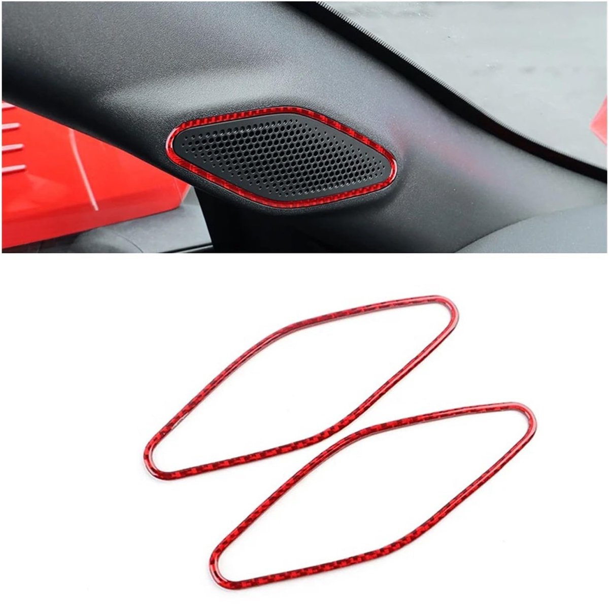 Stickers voor Ford Mustang GT - Carbon Fiber Panel (Rood)