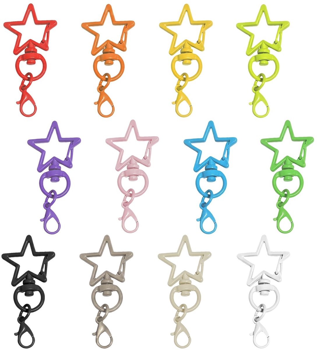 Set van 60 Carabiner Haken - 12 Kleuren voor DIY en Decoraties