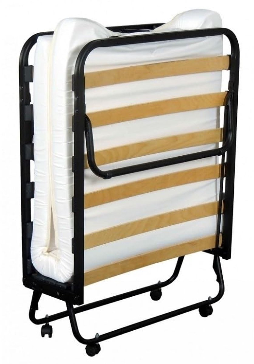 Opvouwbaar Bed - Comfortabel met 10 cm Hoog Matras - Zwart