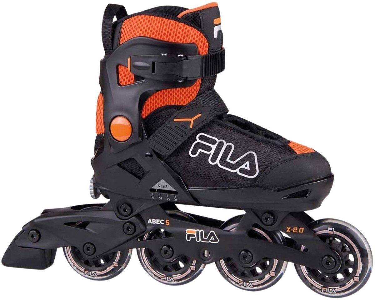 Inline Skates voor Kinderen - Verstelbaar - Zwart/Oranje/Wit