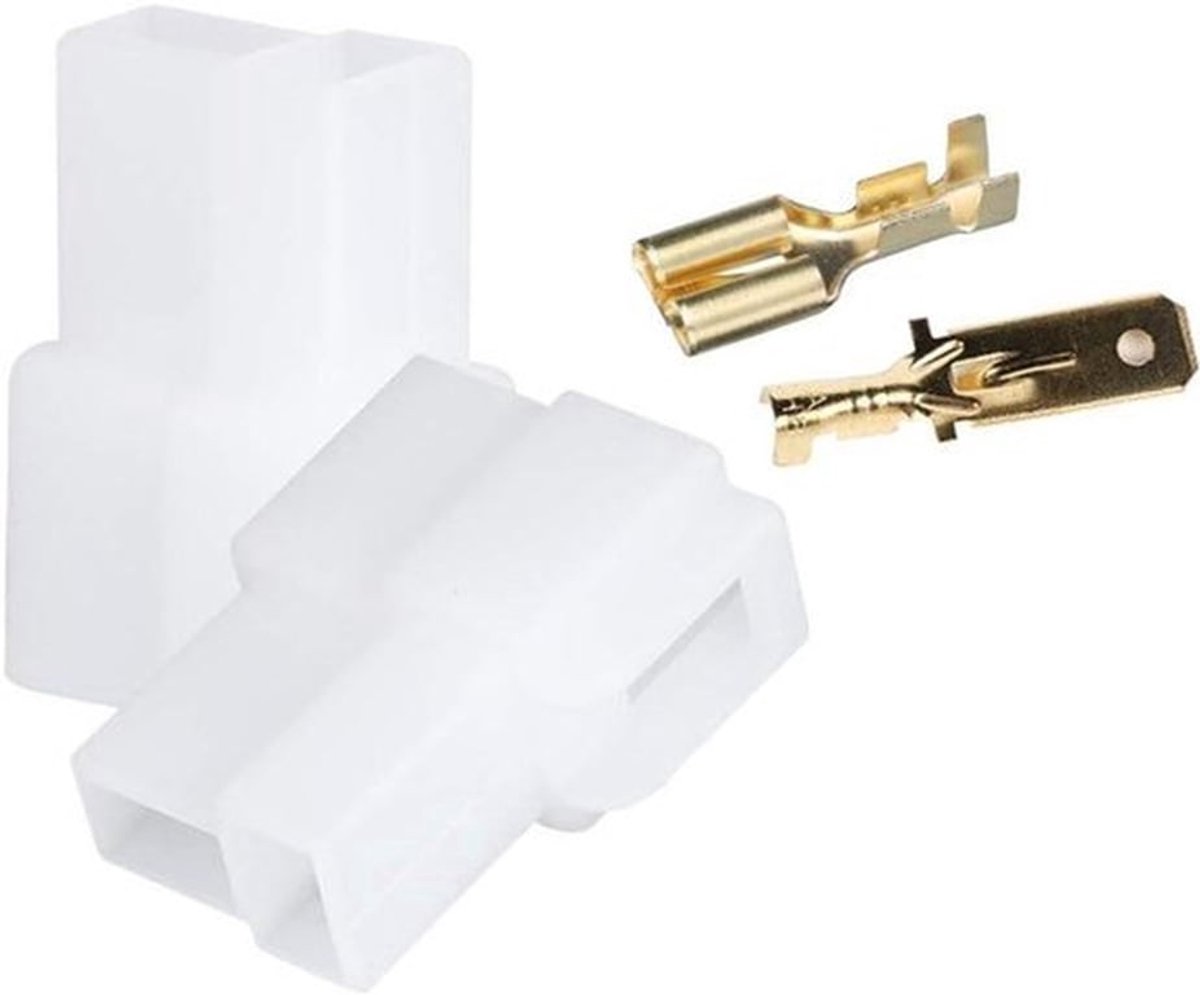 Platte stekkerset T-Type 2-pins Automotive elektrische kabelverbinders platte steekhulzen aansluiting assortiment kit voor Car FT-7800R 8800R 8900R