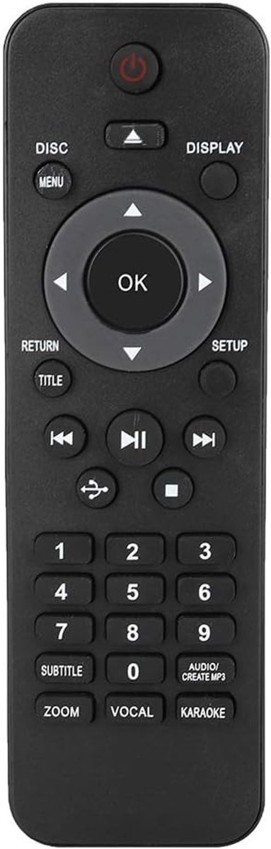 Universele DVD afstandsbediening voor diverse DVD-spelers, vervangend voor DVP5982C1/37B en DVP3350K.