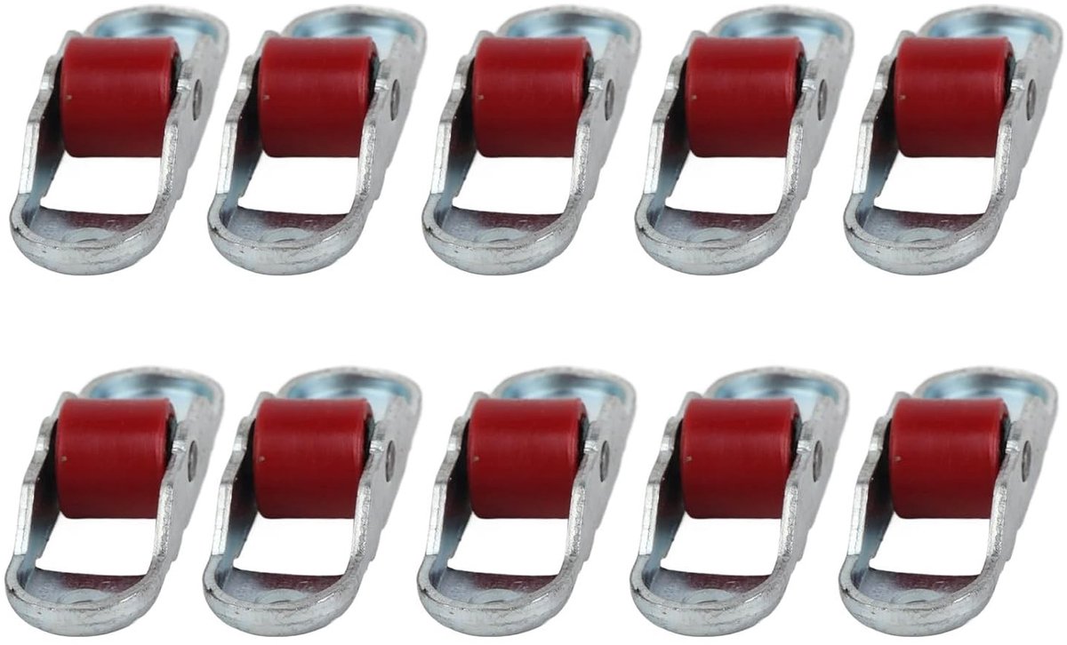 Set van 10 Stukken Enkelvoudige Wielen voor Glijdende Deuren met Basis, Geluidsarme Rolletjes voor Kastdeuren en Raamdeuren