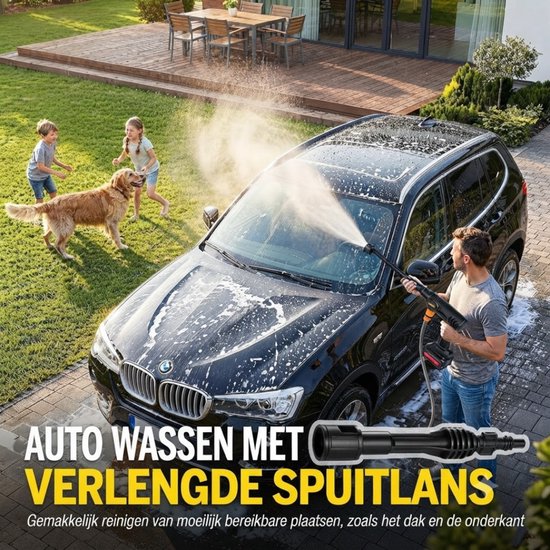 SP® Hogedruk Reiniger Auto - Hogedrukreiniger Auto - Draadloze Hogedrukreiniger - Zwart - 12cm x 15cm x 10cm van sp — afbeelding 4
