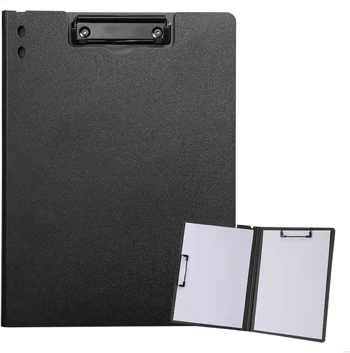 A4 Plastic Clipboard met Dubbele Clip, Ideaal voor Kantoor, Studenten en Docenten - Zwart, 31.5cm x 22.5cm, Duurzaam en Lichtgewicht