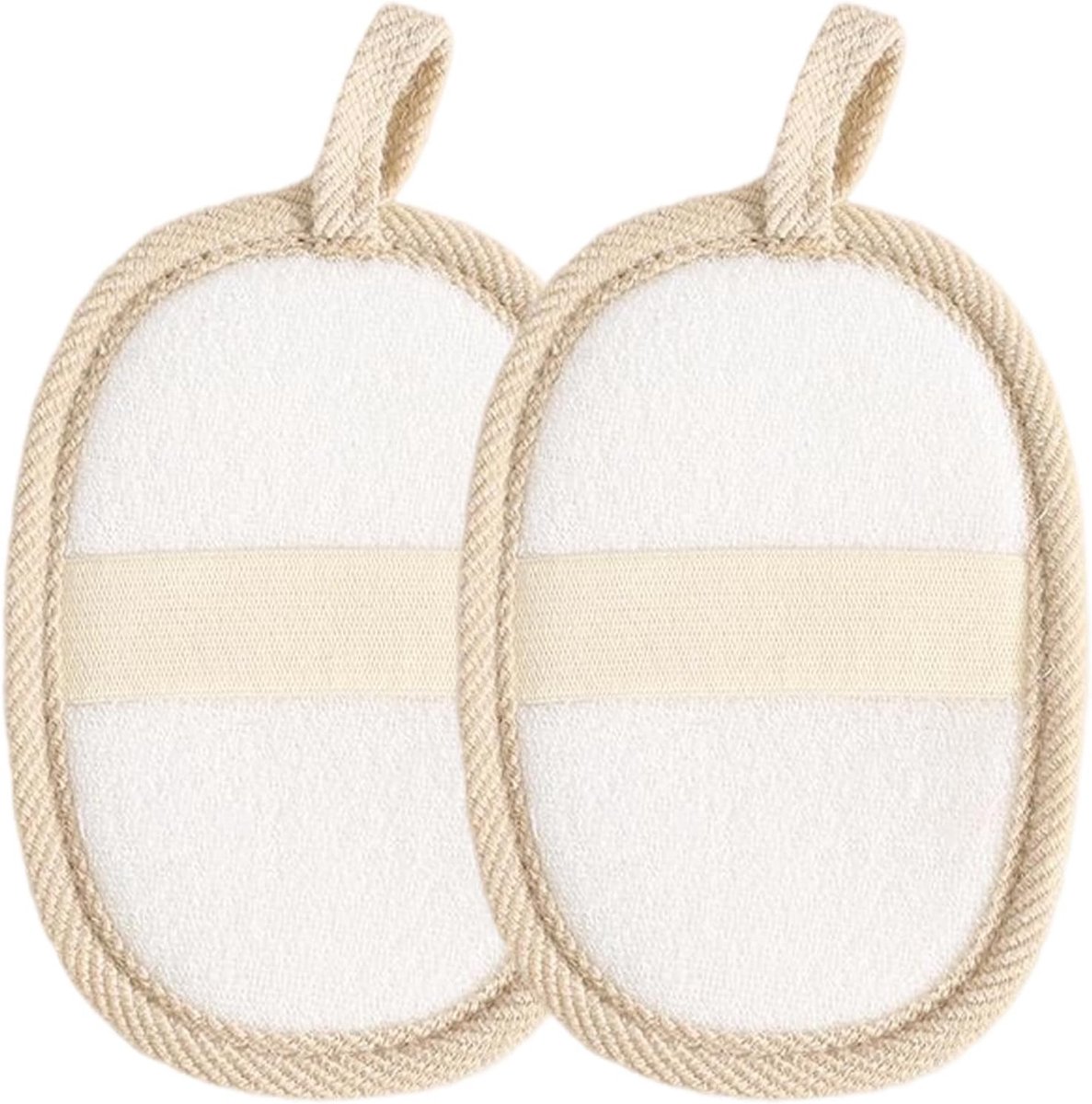 Set van 2 natuurlijke loofa-doucheballen voor diepe reiniging, exfoliatie en huidverzorging