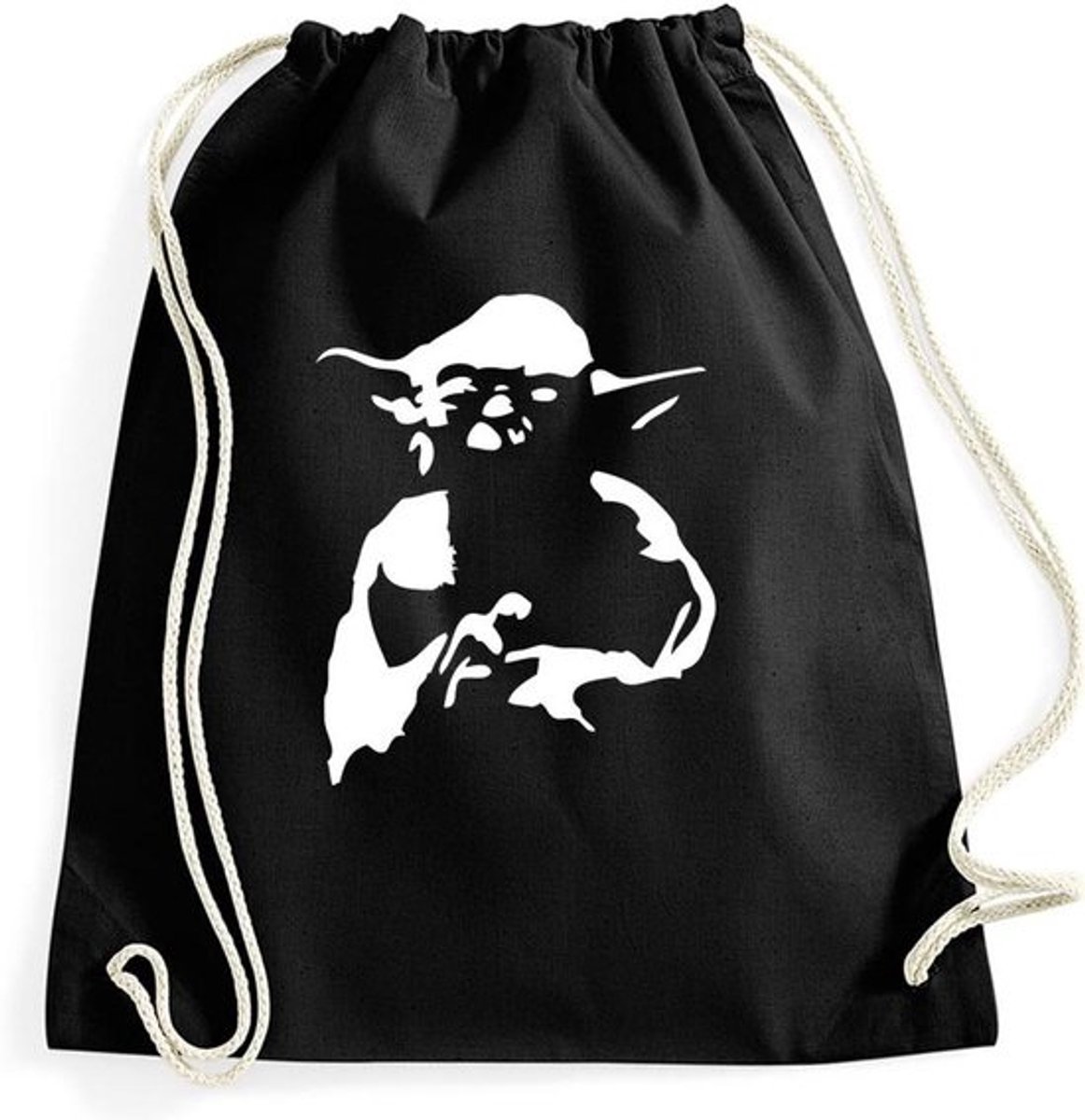 Sporttas Gymsack - Trekkoord Tas - Sporten en Reizen - 100% Katoen - 46 x 36 cm - Zwart