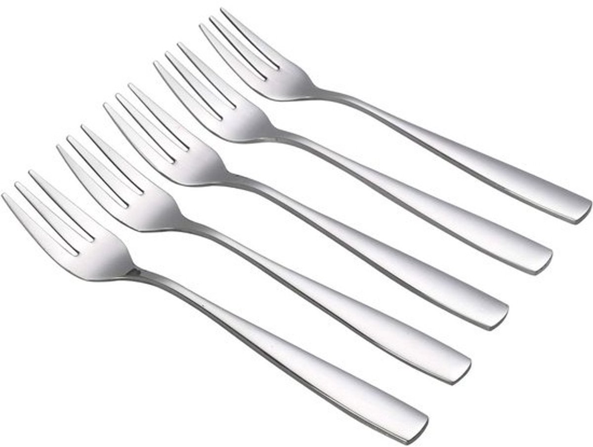 Proeverij Vorken - Gebak Vorken - Hapjes Serveren - 3-Tine Ontwerp - 15 cm Lengte - Zilver