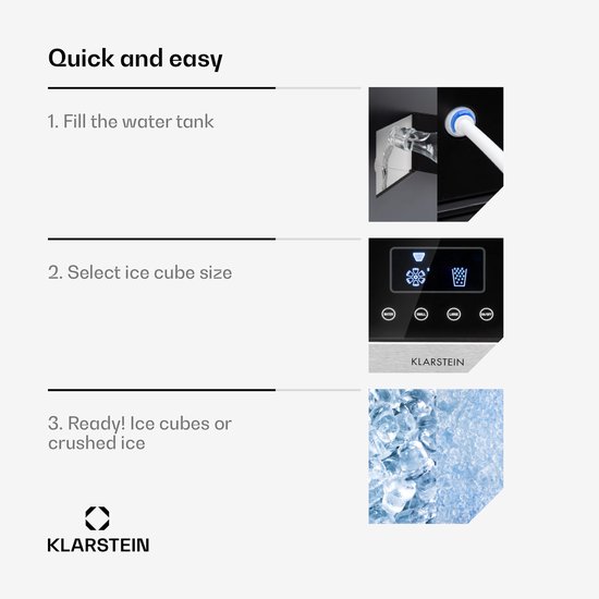 Klarstein Eiszeit Crush Ijsblokjesmachine - 2 Formaten - Crushed ice - Zilver van Klarstein — afbeelding 2