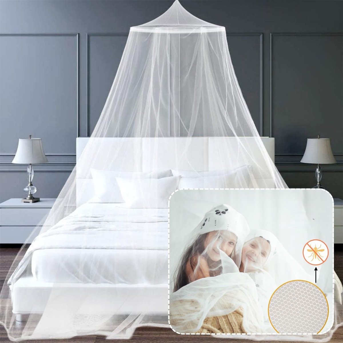 Zavio® Koepel Klamboe - Muggennet Bed - Bescherming Slaap