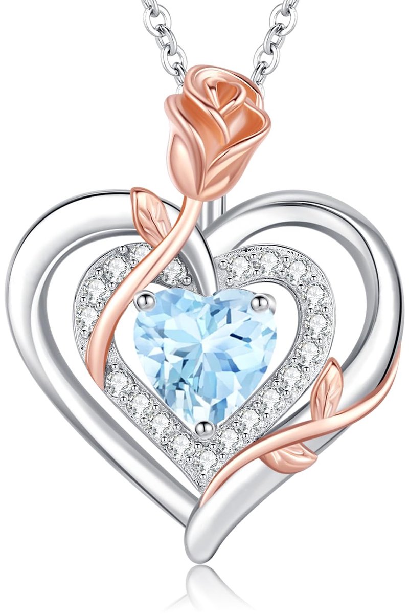 Solidchoice - Dubbele Hart Ketting met Rozen voor Dames