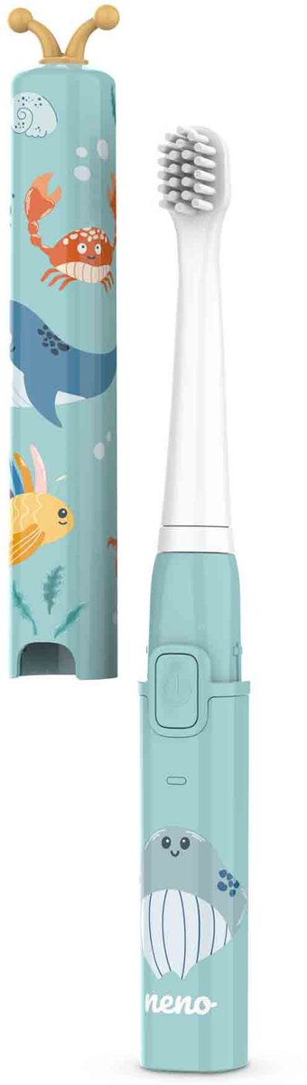Neno Pulito Sonic Elektrische Tandenborstel voor Kinderen vanaf 3 Jaar – 38.000 Trillingen – 3 Poetsstanden – LED – 2 Minuten Timer – IPX7 Waterdicht – Blauw