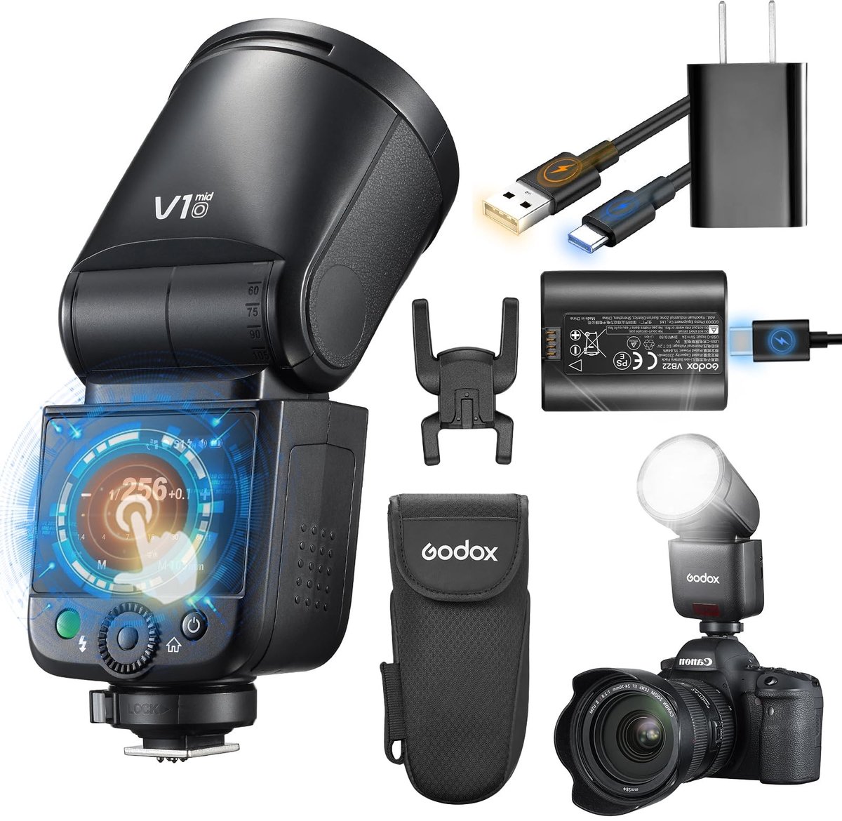 Solidchoice - Flitser met Touchscreen voor Olympus en Panasonic
