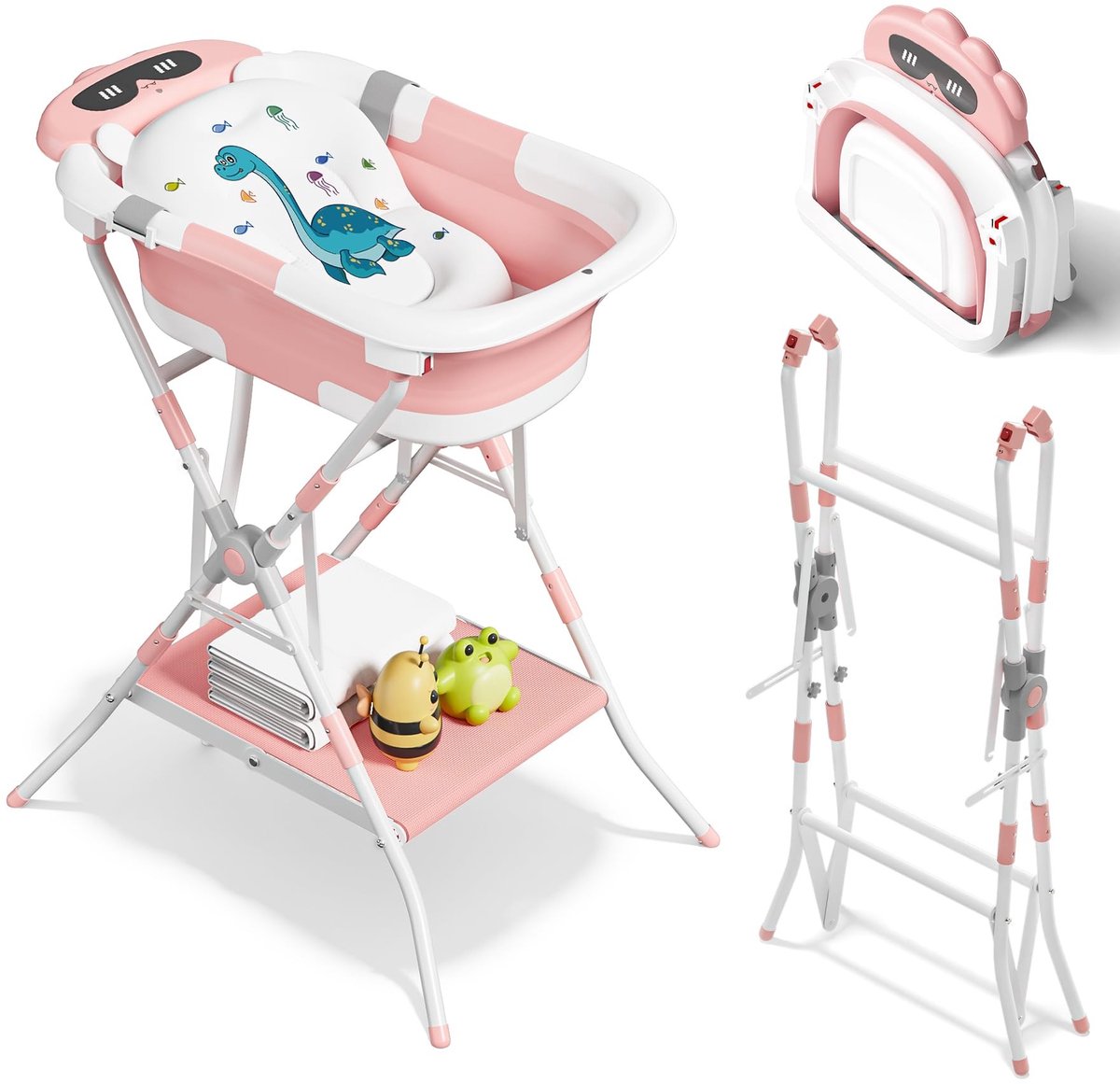 Solidchoice - 2-in-1 Opvouwbare Badkuip met Standaard voor Baby's