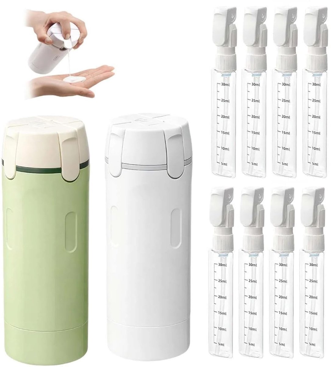 Solidchoice - 4-in-1 Reisdosering Set met 2 Reisinjectieflessen