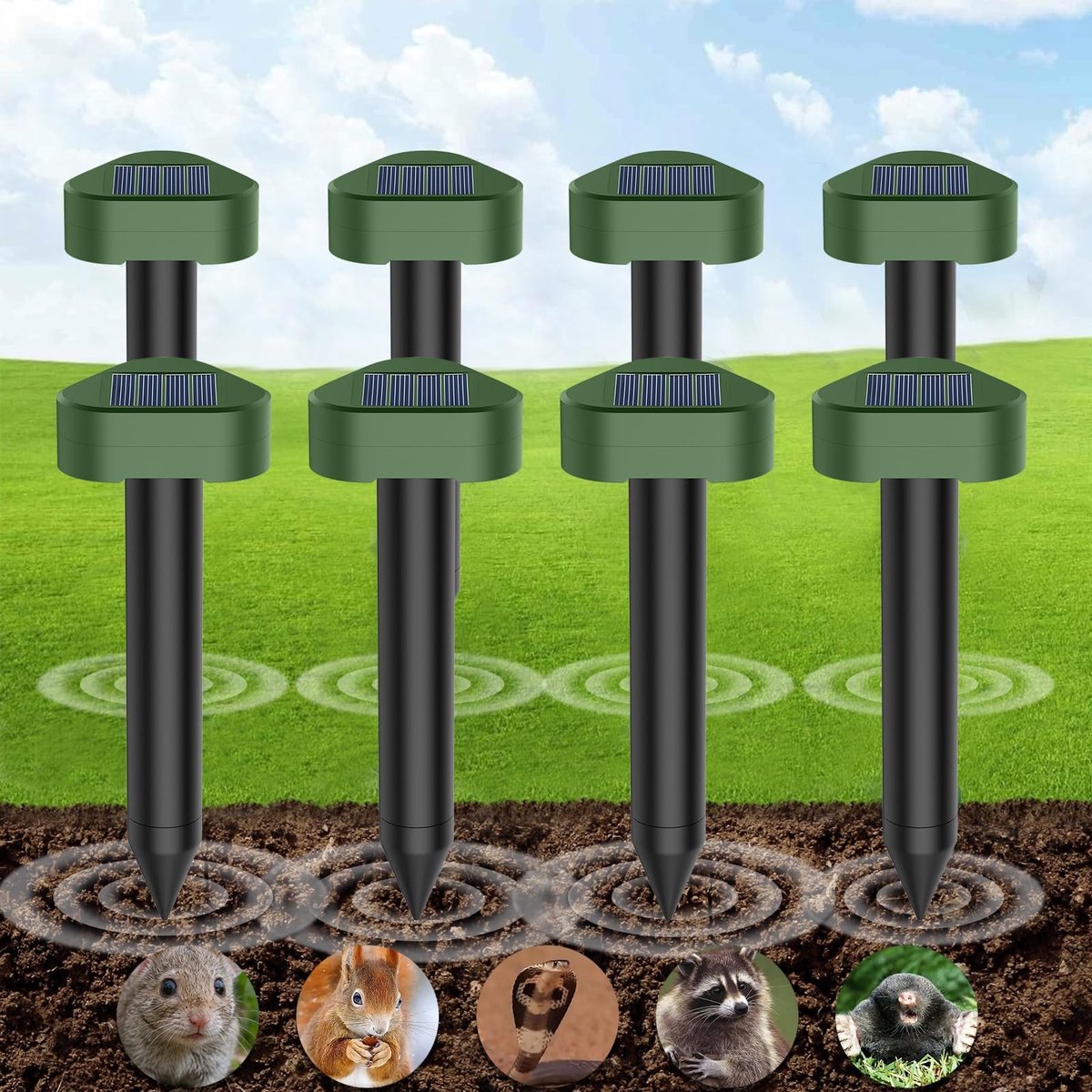 Solidchoice - Zonne-energie Mollenverjager voor Tuinen