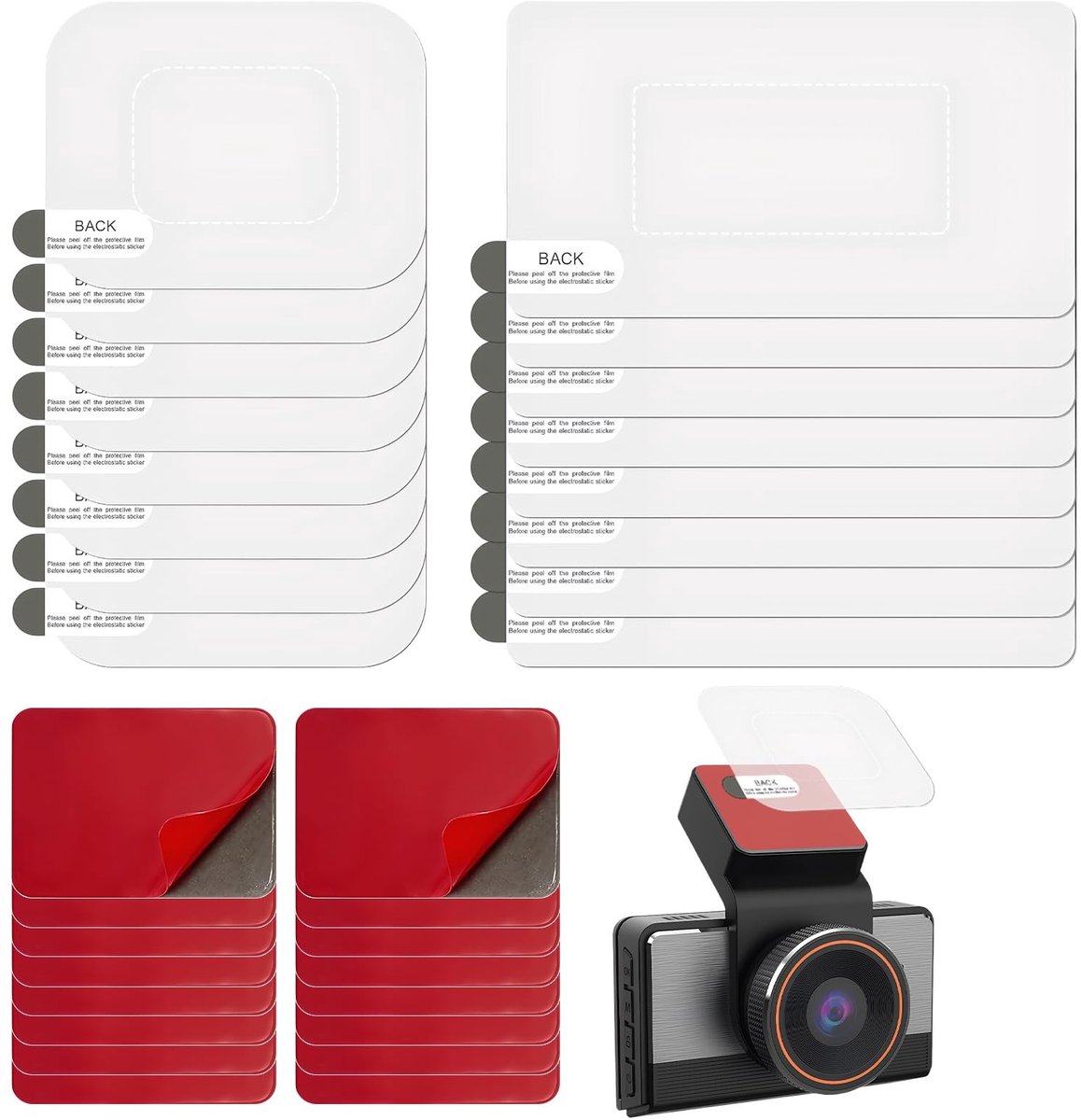 Solidchoice - Set van 16 Zelfklevende Kussentjes voor Dashcams