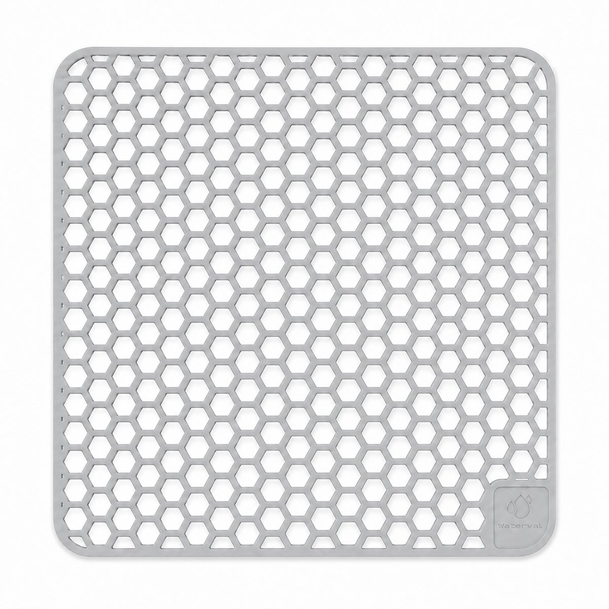 Waterval Gootsteenmat - Siliconen - Zilvergrijs - 37 x 37 cm - Vierkant