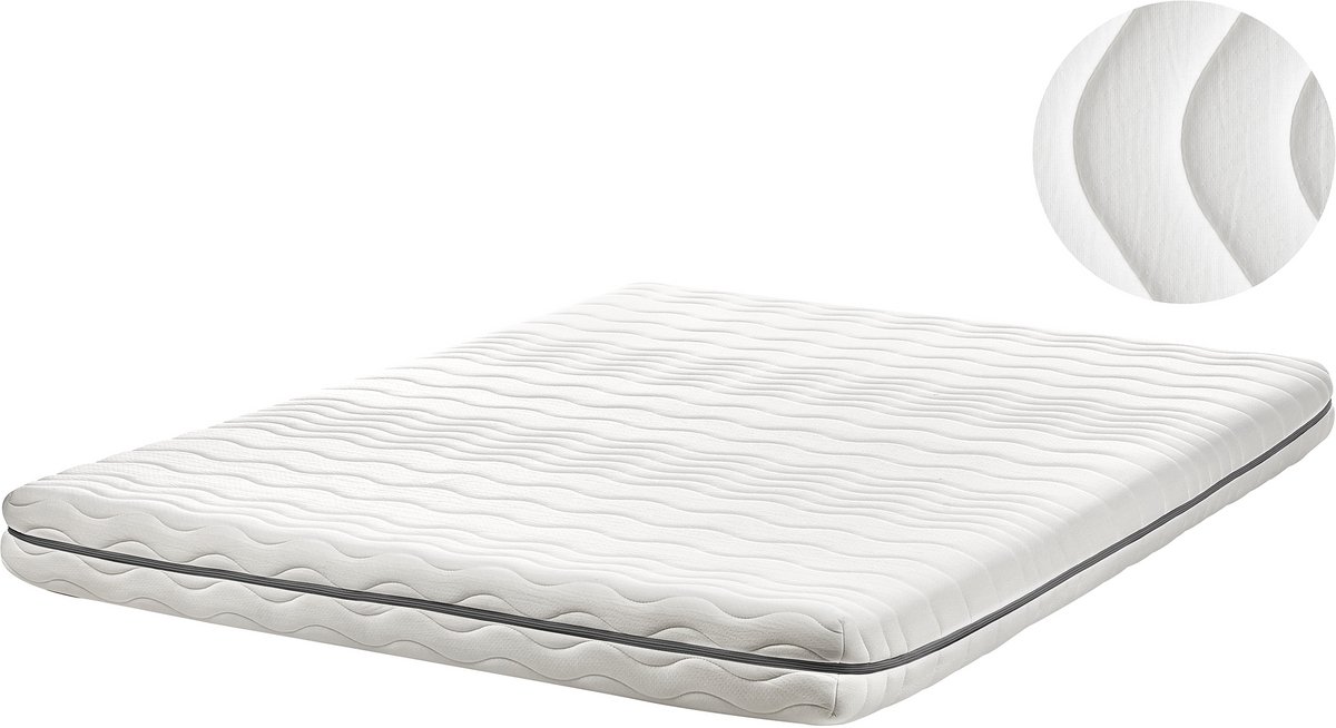 Beliani SERENITY - Traagschuimmatras - Wit - 160 x 200 cm - Traagschuim