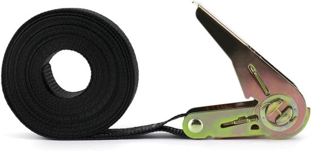 Set van 4 ratelbanden 6 m x 25 mm - Verstelbare spanbanden voor motor, auto en aanhanger