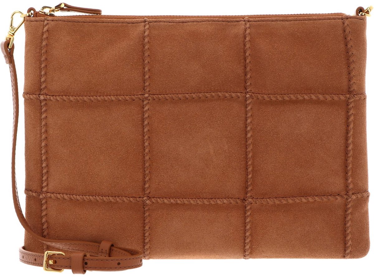 COCCINELLE Leren schoudertas Best Check Embroidery Crossbody Bag Robin / Robin abrikoos