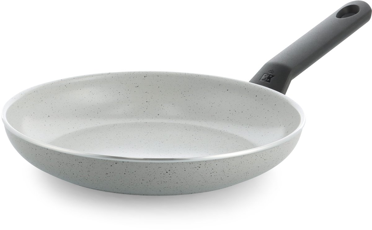 BK Universe Granite Koekenpan 24cm - PFAS-vrije antikleeflaag - Koekenpan inductie - Keramische koekenpan - Ovenbestendig tot 160°C - Koudgreep - Grijs/Graniet