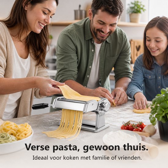 Handmatige-Pastamachine-Volledig-Stalen-Noedelmaker-Handbediende-Pastapers-Kleine-Noedelmachine-Pasta-Roller-Voor-Thuisgebruik-2-Snijmessen-Zilver — afbeelding 2