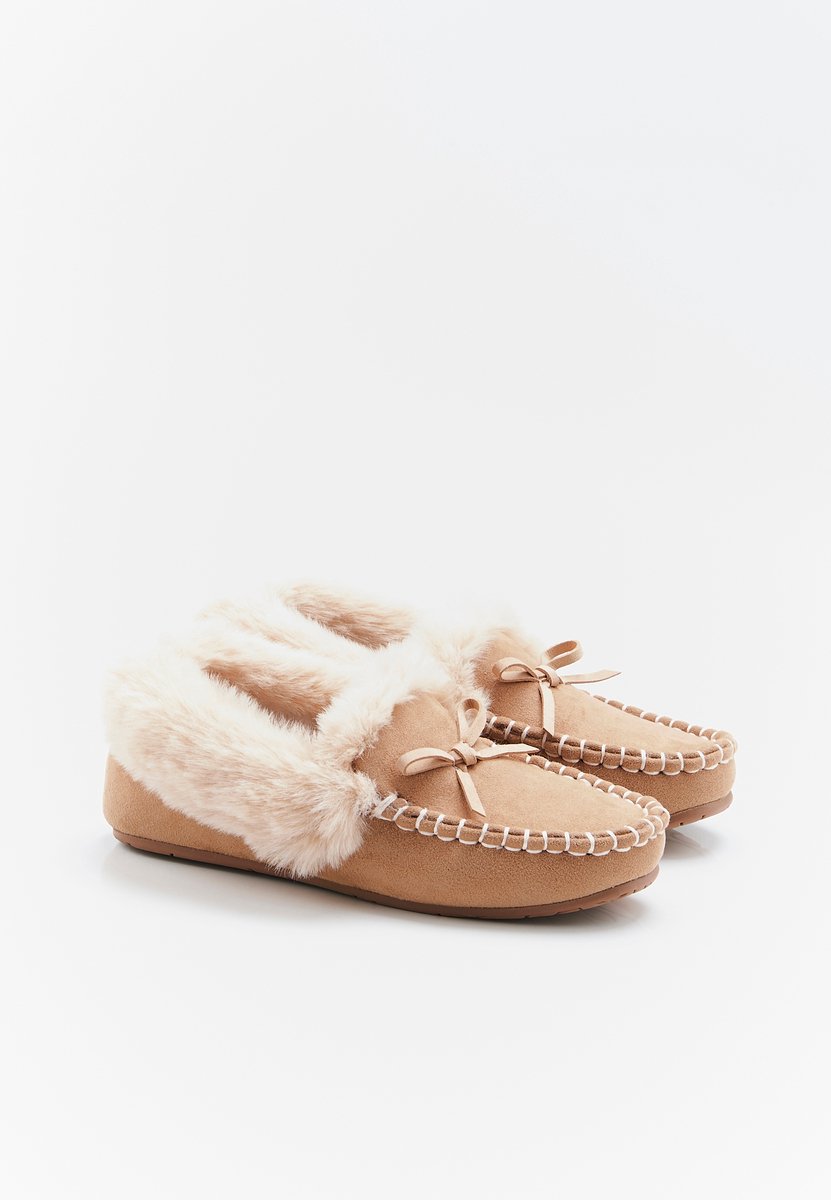 Damart - Thermolactyl pantoffels met etnische stijl - Dames - Bruin - 36