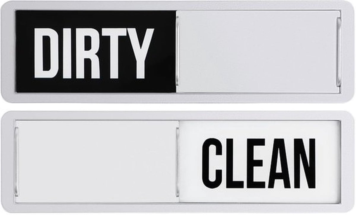 Magneten Clean & Dirty Indicator - Magneten Vaatwasser - Magneten Koelkast - Magneten Sterk - Magneten Keukendecoratie - Roestvrij Staal, 17,8 × 5 cm - Vaatwasserindicator