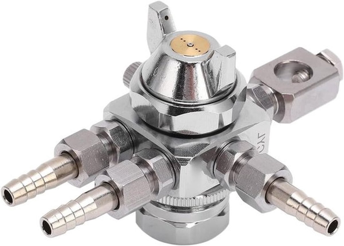 Spuitpistool - Automatisch - Gegalvaniseerd - Olieverfspuit - Mini - Roestvrijstalen Mondstuk - Industrie - Zilver - Kleine - Geschikt voor - 0,5 mm - 0,02 inch