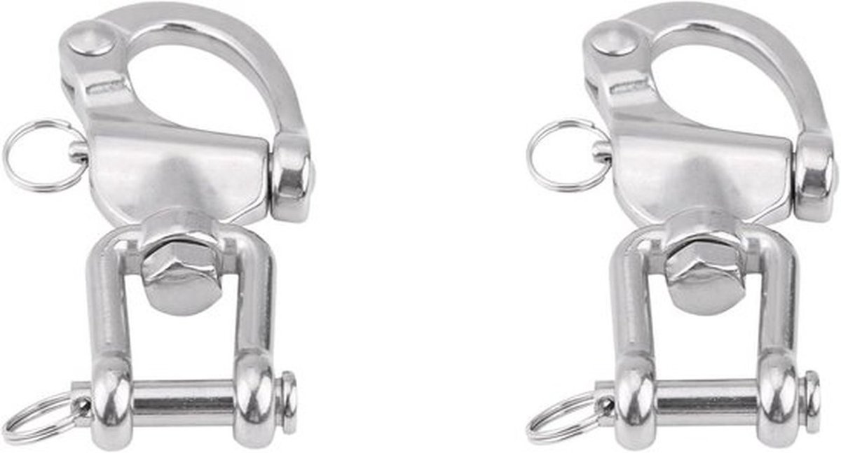 Draaibare snaphaak - 316 RVS - Draaiend - Zeilboot - Spinnakerval - 2 stuks - Geschikt voor - RVS - 03.