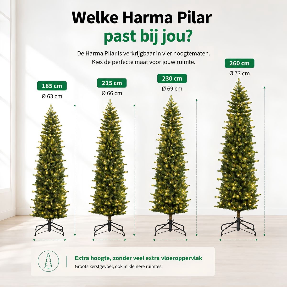 Black Box Trees Harma Smalle Kunstkerstboom - Kerstboom met Verlichting met Timer- en Dimfunctie - Kerstversiering met Warm Witte LED's voor Binnen - H185 x Ø63 cm - Groen – foto 7