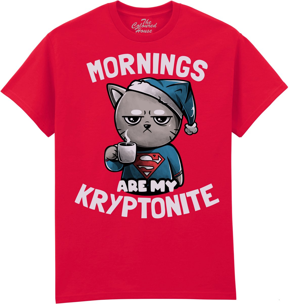 Kat Mornings Are My Kryptonite The Coloured House T-shirt M