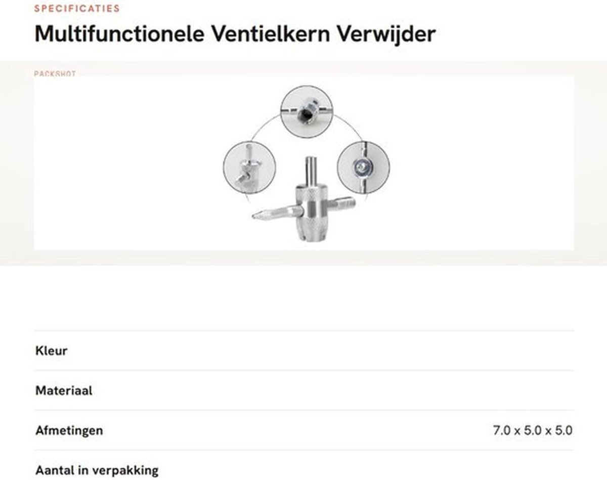 Ventielkern Toolset 4-in-1 - Multifunctionele Ventielkern Verwijderaar - Compact - Duurzaam - Eenvoudig Onderhoud - Uniek Ontwerp - Bandenventiel Tool