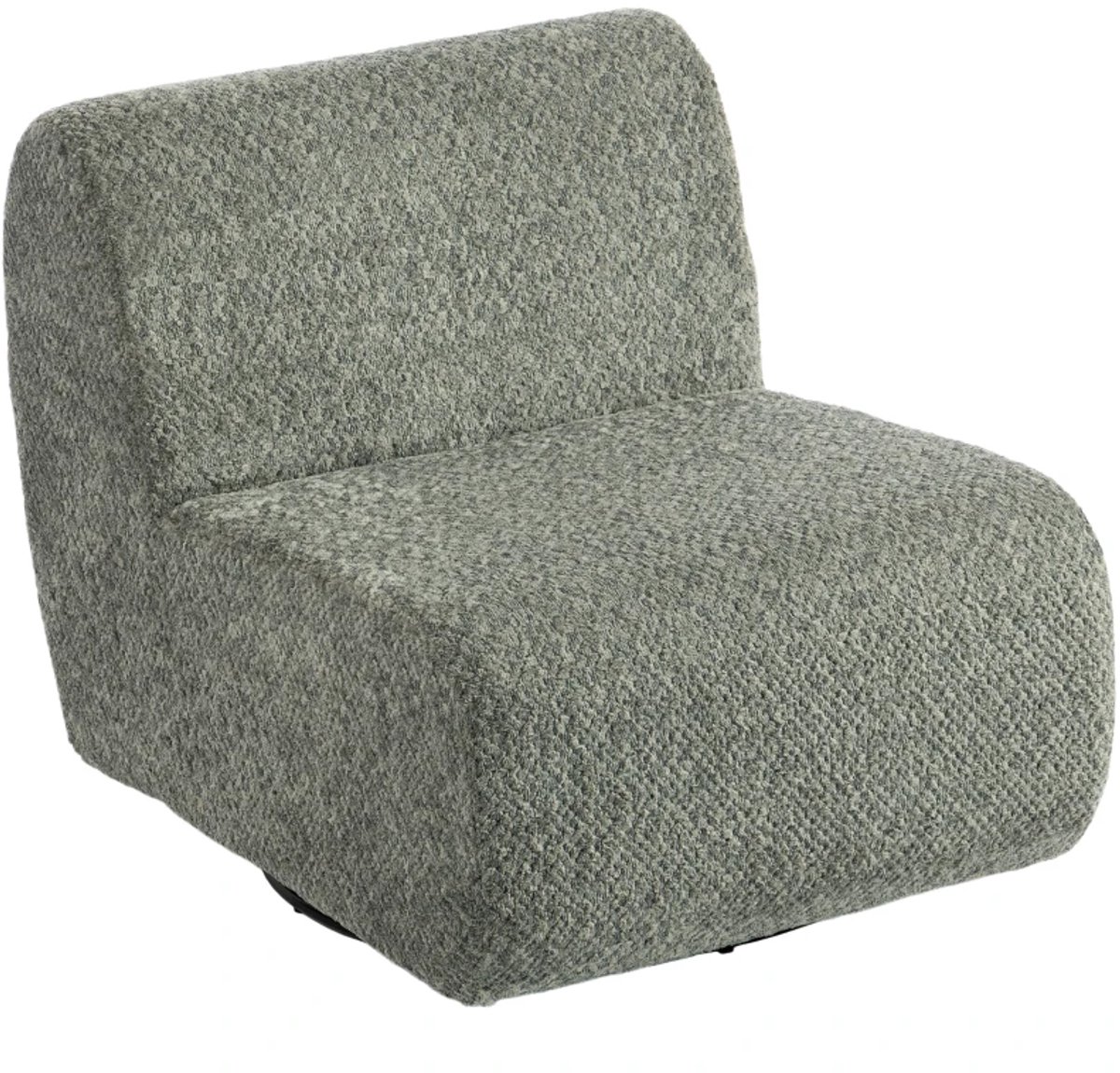 Fauteuil - Draaibare Loungestoel - Chenille-look - Brede Zitting - Voor Woonkamer en Slaapkamer - Grijs