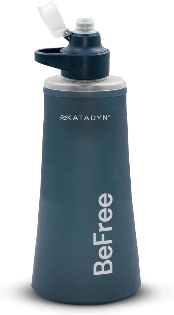 Waterfilter survival - Leiblauw - 1,0 liter - Ultraleichte waterfilter met actief koolfilter en EZ-Clean membraan - Voor outdoor en avontuur