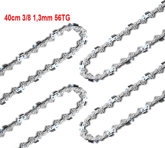 Kettingzaagketting met 4 schakels - 40 cm - 1,3 mm dikte - 56 aandrijfschakels - voor een steek van 3/8 inch — afbeelding 5