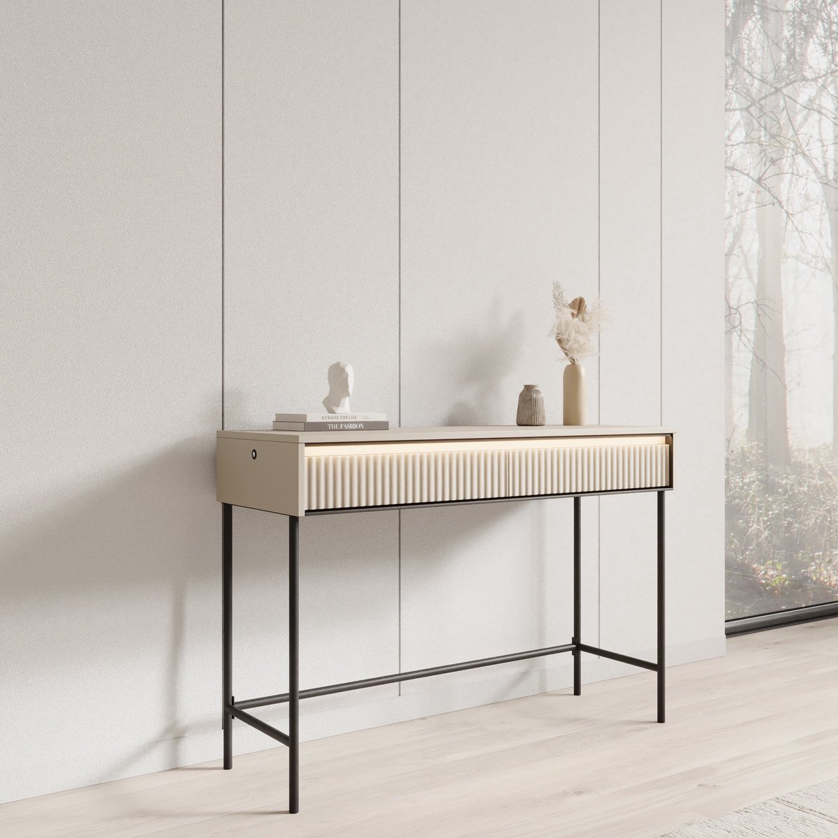 Meubella - Kaptafel Timoteo - Beige - 112 cm