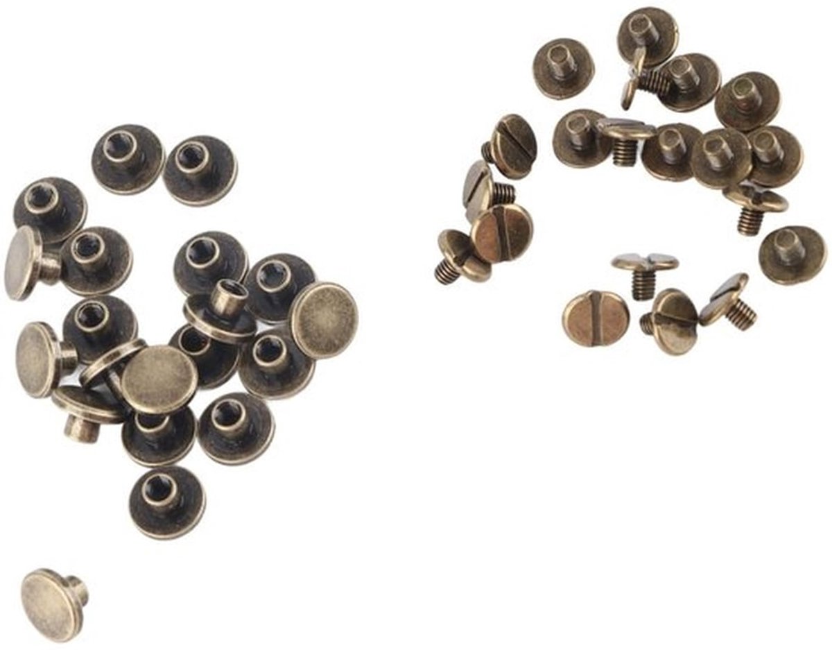 Klinknagels Set van 20 - Klinknagels met Platte Kop - Klinknagels voor Leer - Klinknagels voor DIY - Klinknagels 5mm - Klinknagels 6,5mm - Klinknagel