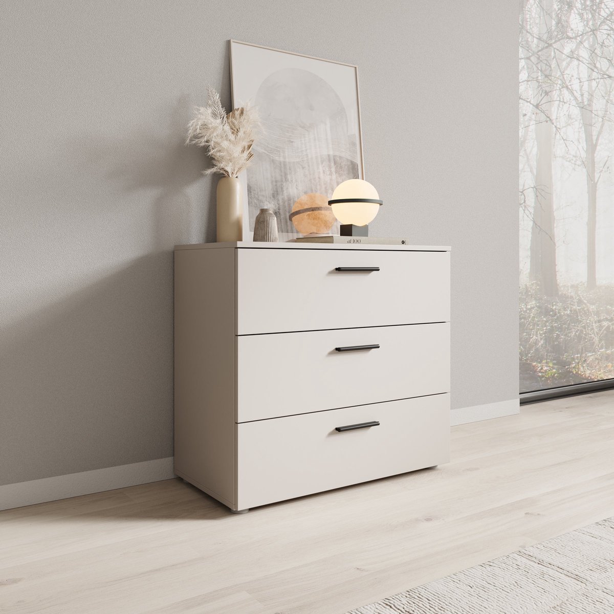 Meubella - Isandro - Ladekast - Beige - 80x41x74 cm