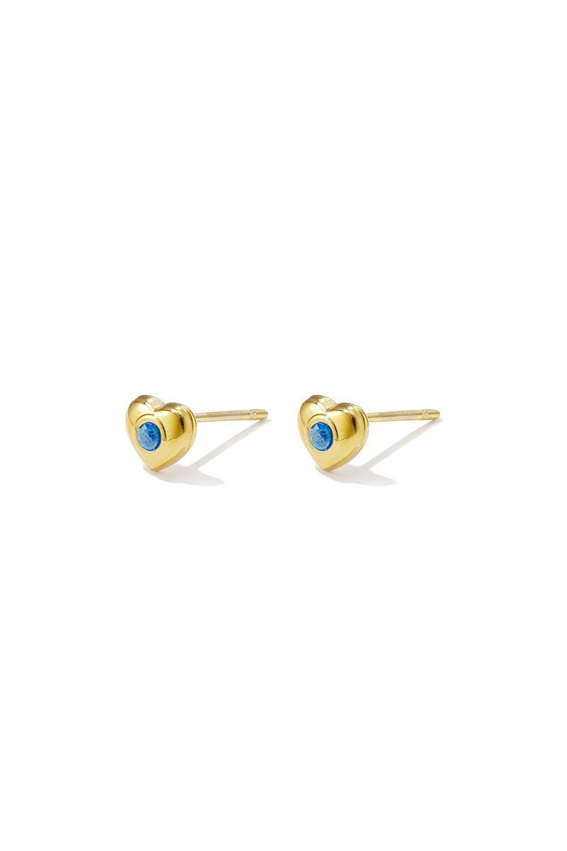 Lara - Hartjes Oorknopjes - Zirkonium - Stainless Steel - - Paars