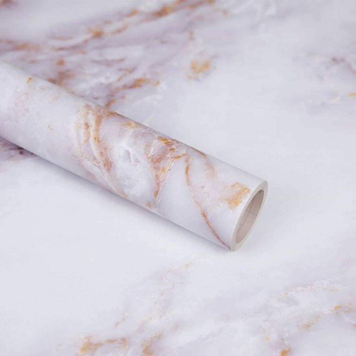 Virtubuy - Marble Contact Paper - Zelfklevend Marmerfolie - 60x500 cm - Wit - Peel