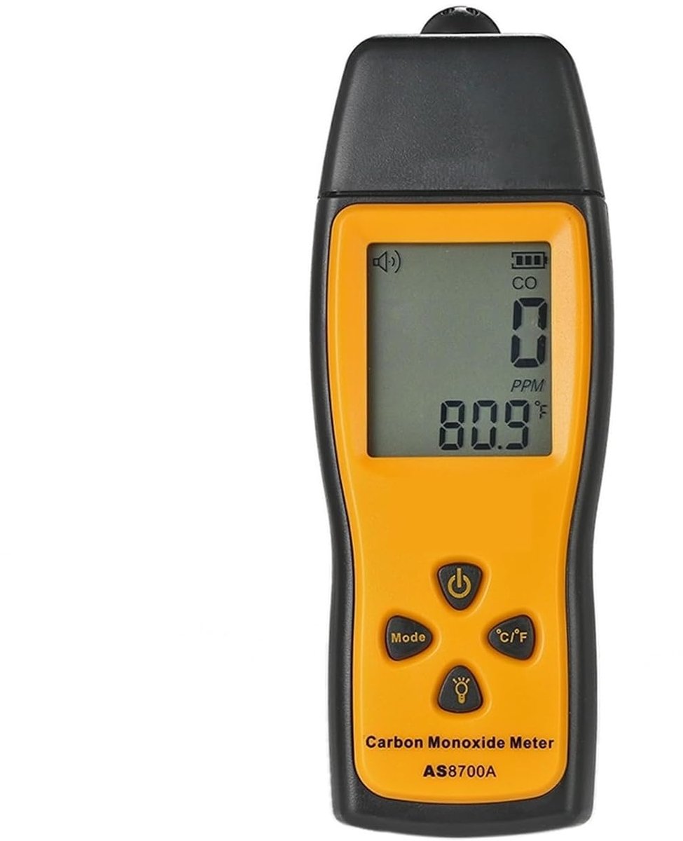 Gas Detector - Luchtkwaliteit Meter - Veiligheid Thuis - Luid Alarm - 0-1000ppm - Oranje Zwart