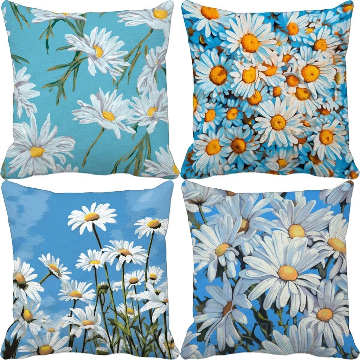 Tuinkussens - Sierkussenslopen - Buiten Decoratie - Waterdicht Linnen - 70 x 70 cm - Blauw