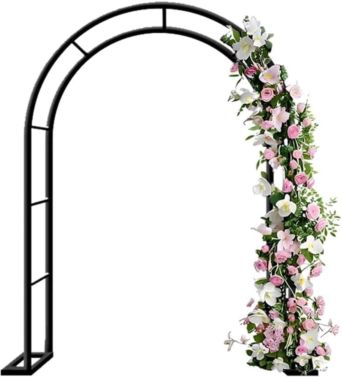 Stevige Metalen Rozenboog - Tuinboog Klimplant - Tuin Decoratie - Duurzame Ronde Buizen - 2 m x 23 m - Zwart