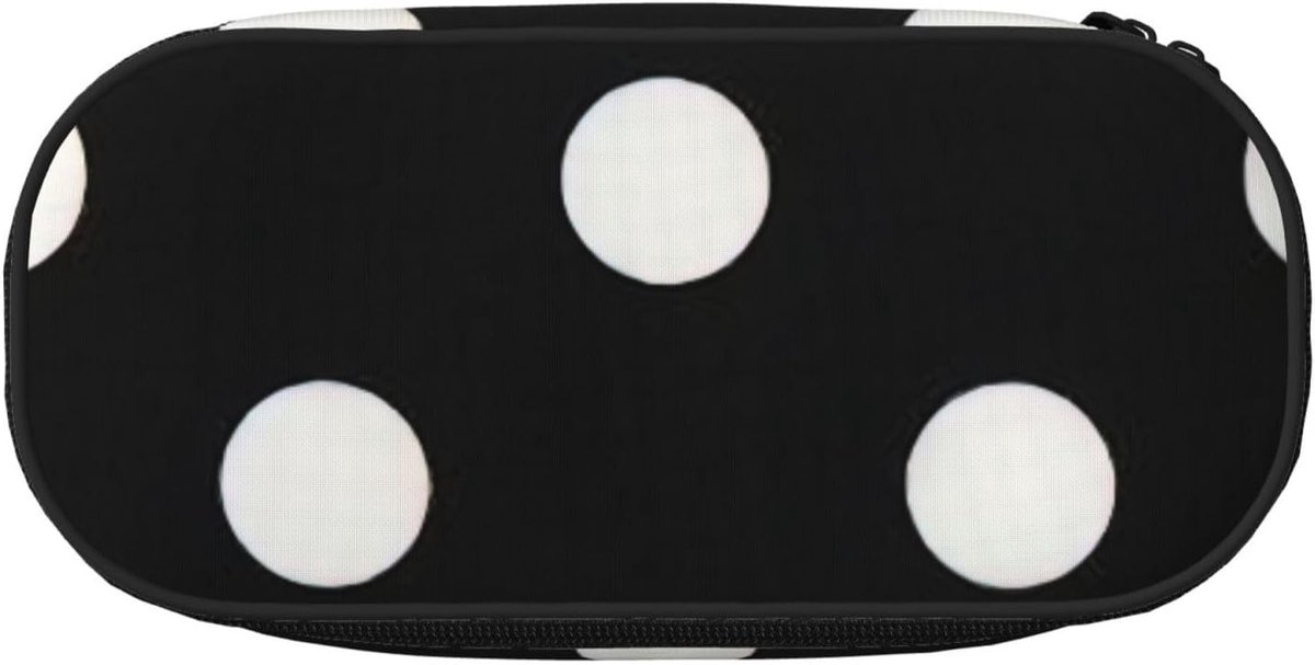 Etui Ruime Pen - Potlood Tas - Bureau Organisatie - Hoge Capaciteit - 22x11x4.5 cm - Zwart Wit