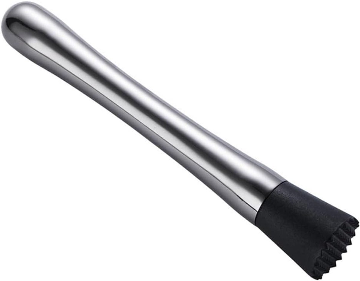 IJscrusher - Cocktail stamper - Dranken maken - Gestructureerde pureerkop - 20.3 cm - Zwart