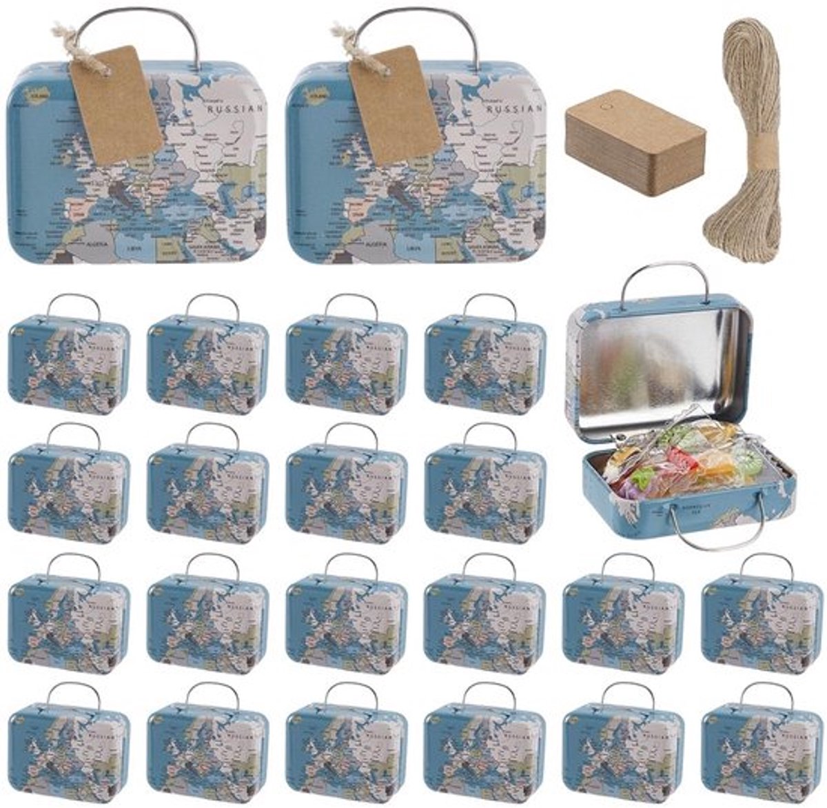Mini kofferdozen 24 stukken - Vintage-stijl